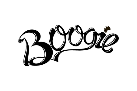Boogie lettering on a white background. Vector illustrationのイラスト素材