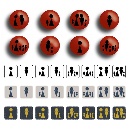 man and woman icons setのイラスト素材