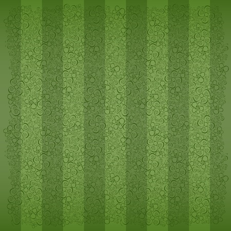 fine green striped background with flowers and butterflies のイラスト素材