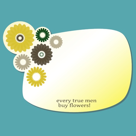 funny label for your text with flowersのイラスト素材