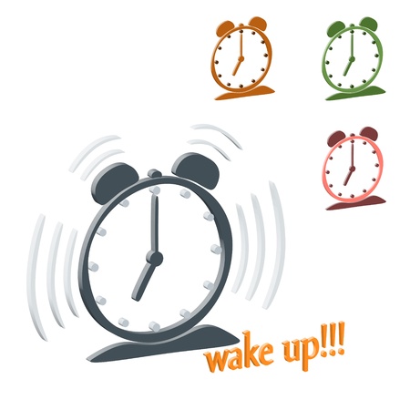 nice set of funny classic alarm clocksのイラスト素材