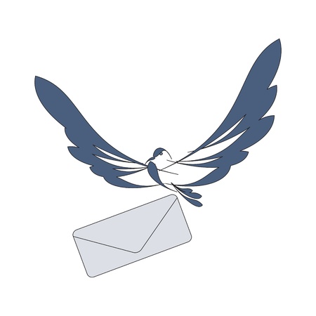 nice image with flying dove and mail のイラスト素材