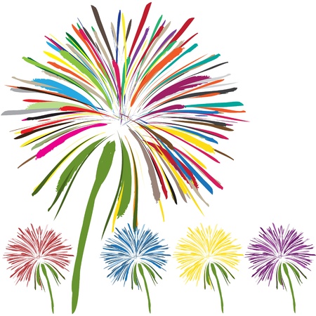 nice set of beautiful flowers on white backgroundのイラスト素材