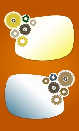 fine vector labels with flowers for your text or logoのイラスト素材