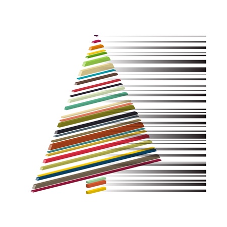 new abstract royalty free symbol with isolated colored bar code treeのイラスト素材