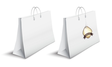 new set with two isolated shopping sacks can use like commerce symbolのイラスト素材