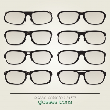 new collection of classic glasses can use like modern design elementsのイラスト素材