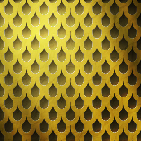 shiny golden grate with tiled holes  luxury backgroundのイラスト素材