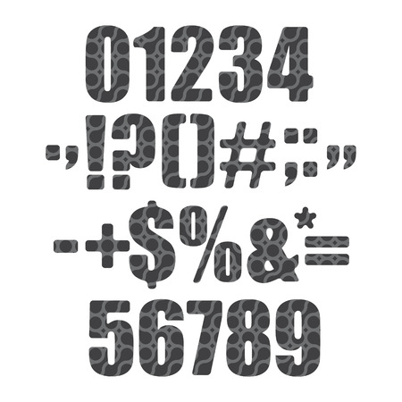 set of gray numbers and signs. contemporary type fontのイラスト素材