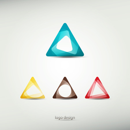 abstract logo template icons. graphic design elements. triangle symbolのイラスト素材