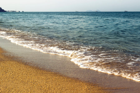 nature beauty of sea shore. sunlight paradise backgroundの写真素材