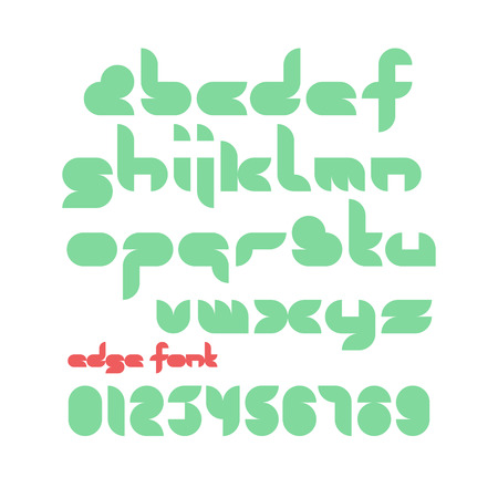 set of edge style alphabet letters and numbers isolated on white background. vector font type designのイラスト素材