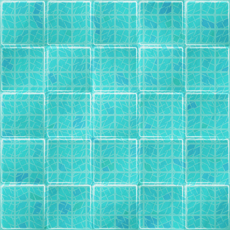 blue mosaic seamless pattern. vector ceramic floor, abstract backgroundのイラスト素材
