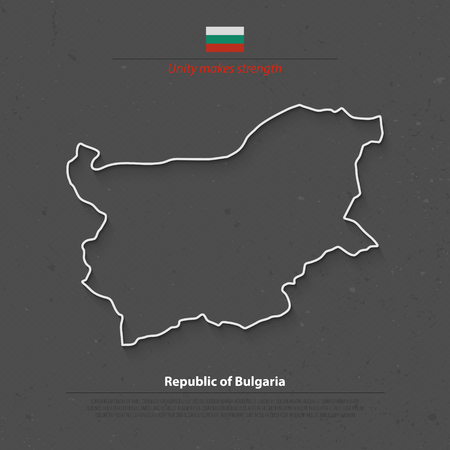Republic of Bulgaria map and official flag over grunge background. vector Bulgarian political map 3d illustration. European State geographic banner template. travel and business concept mapのイラスト素材
