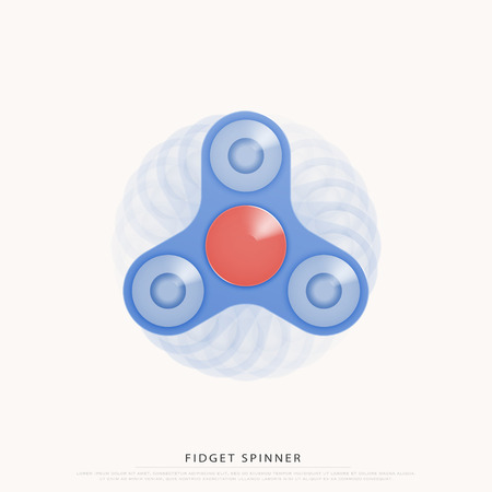 trendy fidget spinner icon. vector contemporary toy design. relaxation hand roller logo. hobby and fun objectのイラスト素材