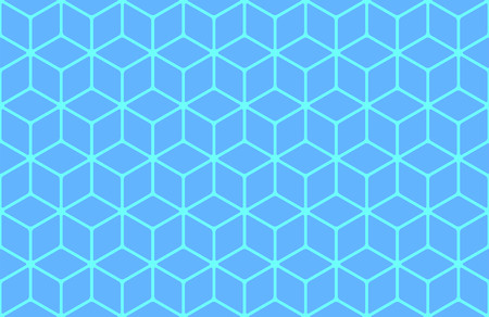 seamless pattern with hexagon shape ornament on blue background. vector, abstract honeycombs, fashion wallpaper.のイラスト素材
