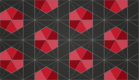 seamless pattern with red hexagon shapes ornament. vector, abstract wallpaper. modern decorative background. geometric, tile backdropのイラスト素材