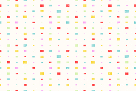 seamless pattern with colorful rectangles over white backdrop. vector geometric background. abstract, festive wallpaper design. vintage print paperのイラスト素材