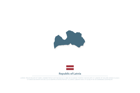 Republic of Latvia isolated maps and official flag icon.のイラスト素材