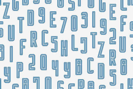 abstract, seamless pattern with alphabet letters ornament. vector, lettering style background.のイラスト素材