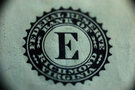 one handred dollars -  sign of federal reserve system, bank of Richmond, Virginiaの写真素材