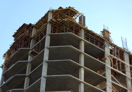 frame of new modern building  in Astrakhan, Russia