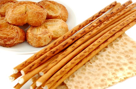 heart-shaped vanilla biscuit and sweet sticks