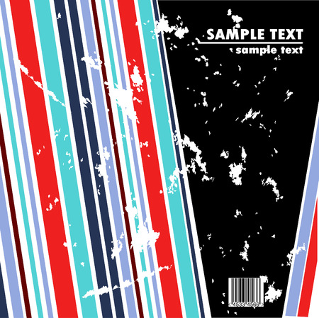 Grungy bended vector design of stripes with barcodeのイラスト素材