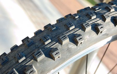 Bicycle tyre tread close-upの写真素材