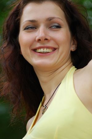 pretty brown-haired typical russian girlの写真素材