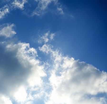 blue sky covered with cloudsの写真素材