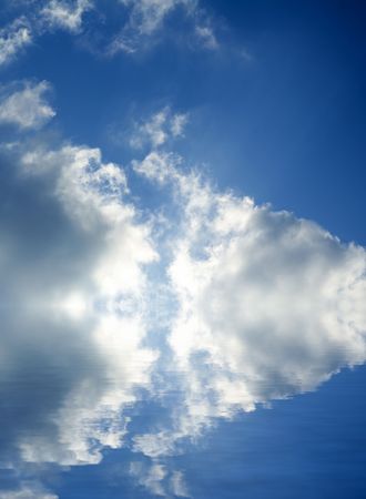 blue sky covered with clouds over seaの写真素材