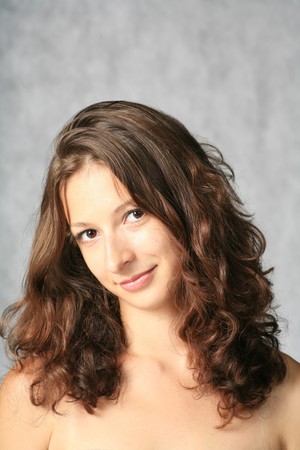 cute brunette faceの写真素材