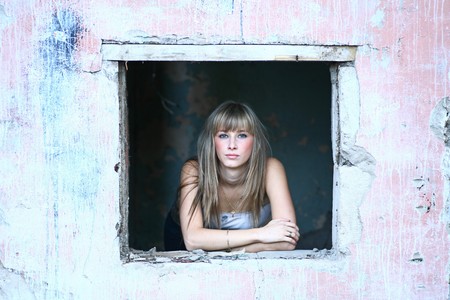 cute blondeの写真素材