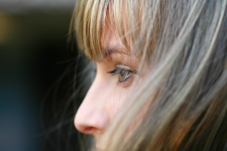 cute blonde faceの写真素材