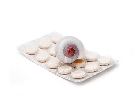 blister pack of pills isolated on the white background