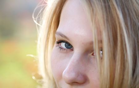 Young Model With Blond Hairs. Fall. Autumnの写真素材