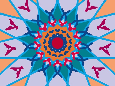 ornamental round mandala pattern in colors