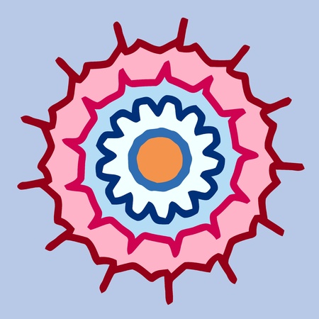 ornamental round mandala pattern in colors vectorの写真素材