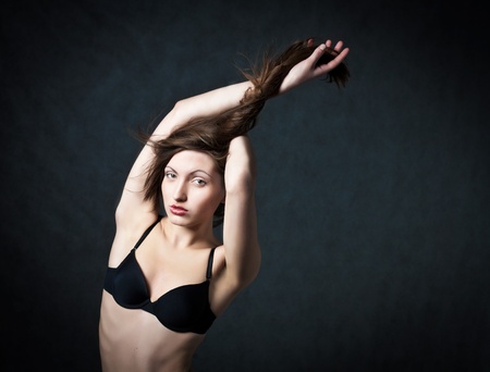 beautiful woman with long hairの写真素材