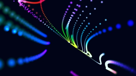 Defocused light dots abstract backgroundの写真素材