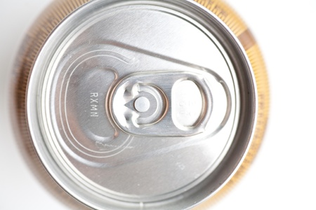 Top view soda can isolated