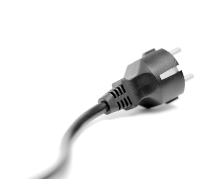 red electric plug isolated on white backgroundの写真素材