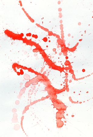 Blot of red watercolor on white paperのイラスト素材