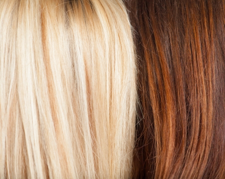 brown and blond hair background closeup macro hair salon or treatment conceptの写真素材