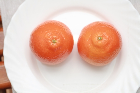Two oranges isolated on the white background