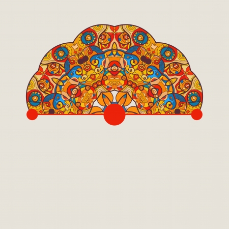 Vintage half of mandala on gray with place for your text  eps10のイラスト素材