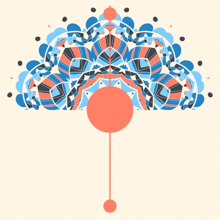 Vintage half of mandala with place for your text  eps10のイラスト素材