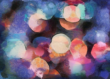 Oil painted tempera blue and red  abstract background wallpaper