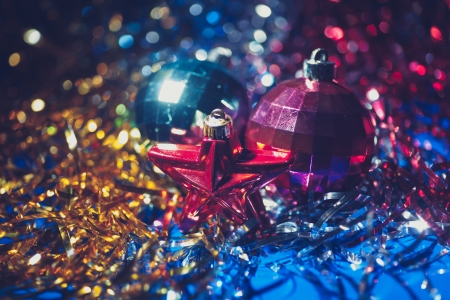 xmas ball bokehの写真素材